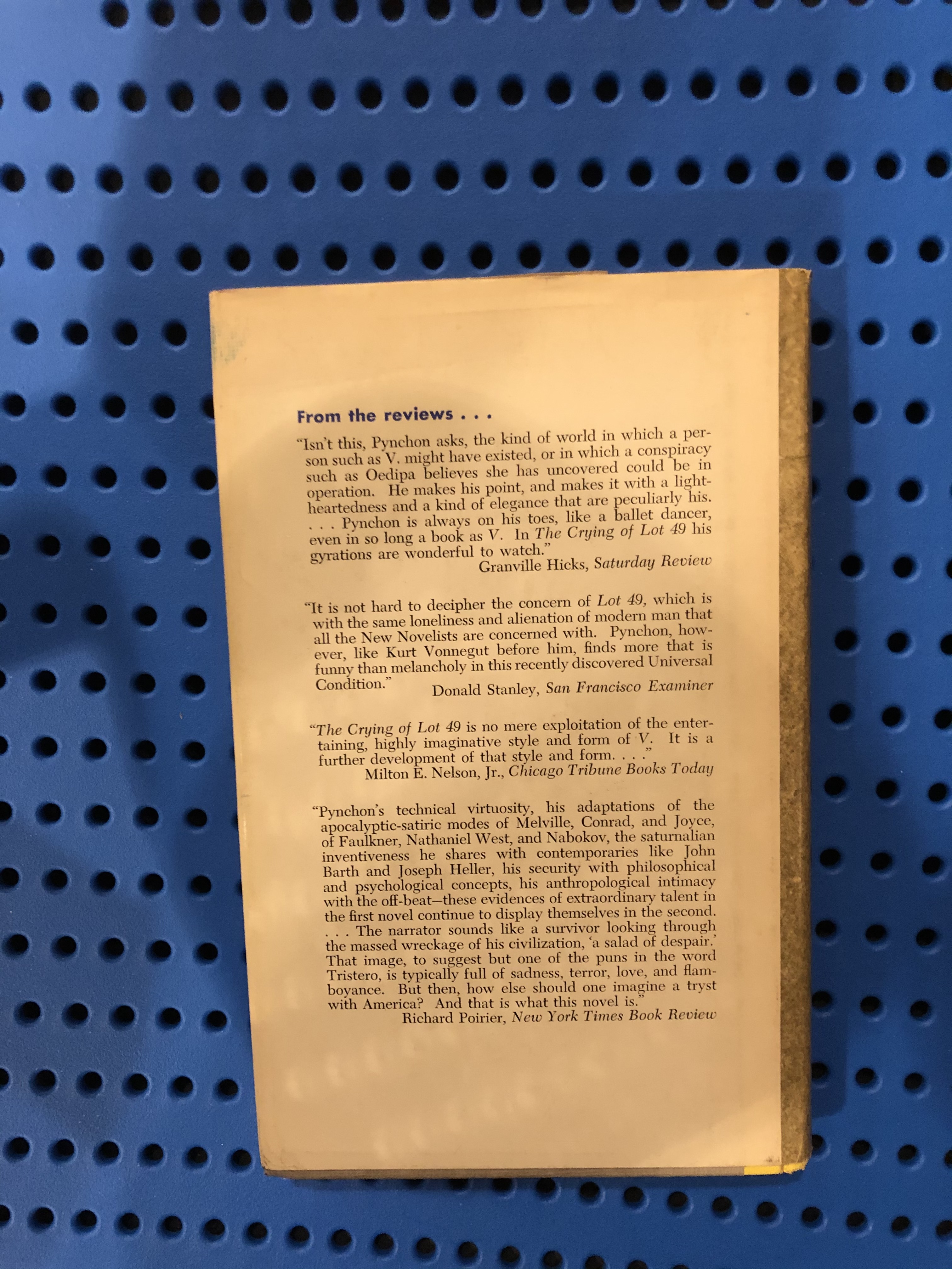 The cover of The Crying of Lot 49 – Sad!